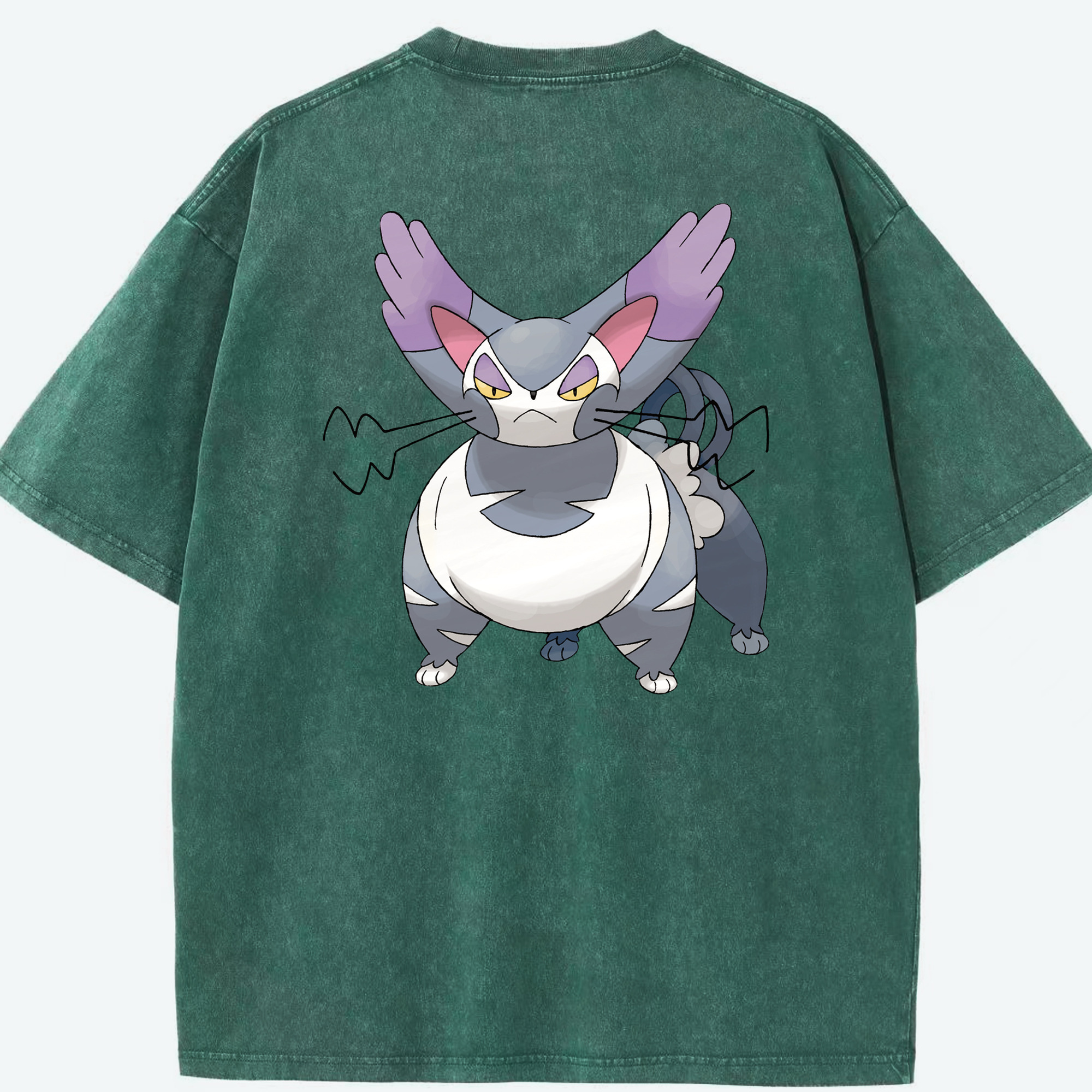 （画像用） ポケットモンスター Pokémon 綿100% ヴィンテージ風 半袖Tシャツ（背面プリント）